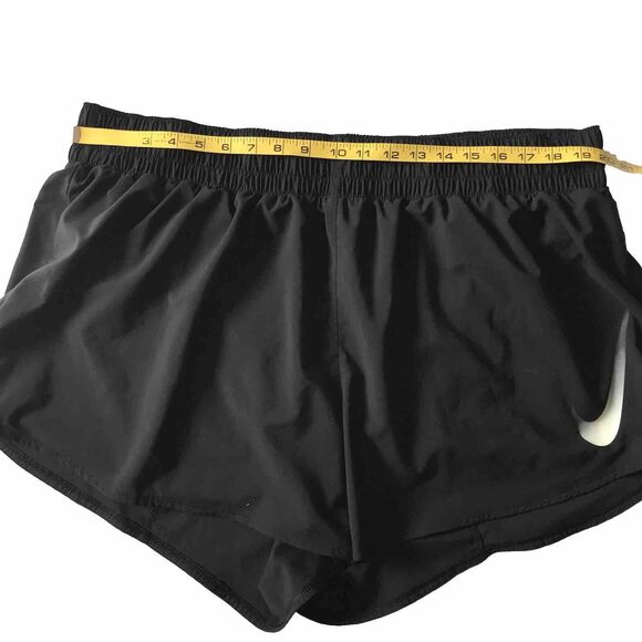 Nike Women’s Swoosh Shorts Plus Size 2X Black Waistband Pocket Inner Lining Gym - Picture 9 of 11